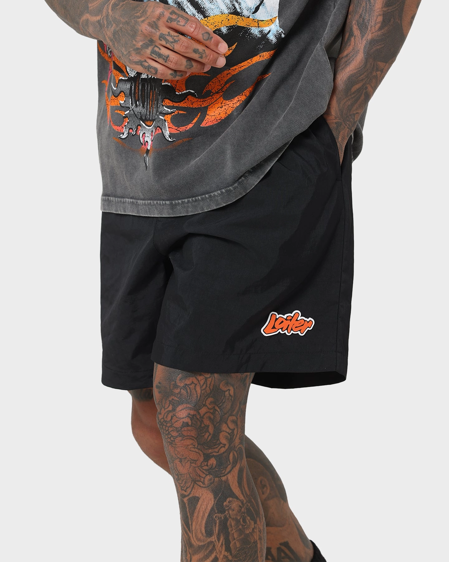 WindResistantWeave Loiter Inferno Beach Shorts Black/Black