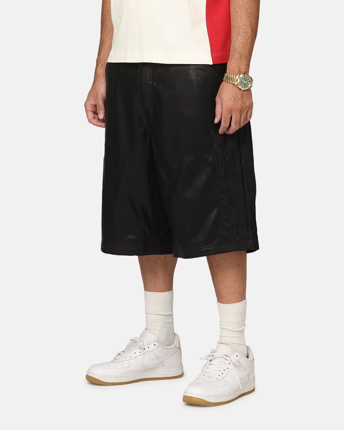 Loiter Motor PU Leather Shorts Black Abrasion Resistant Material