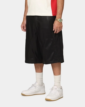 Loiter Motor PU Leather Shorts Black Abrasion Resistant Material