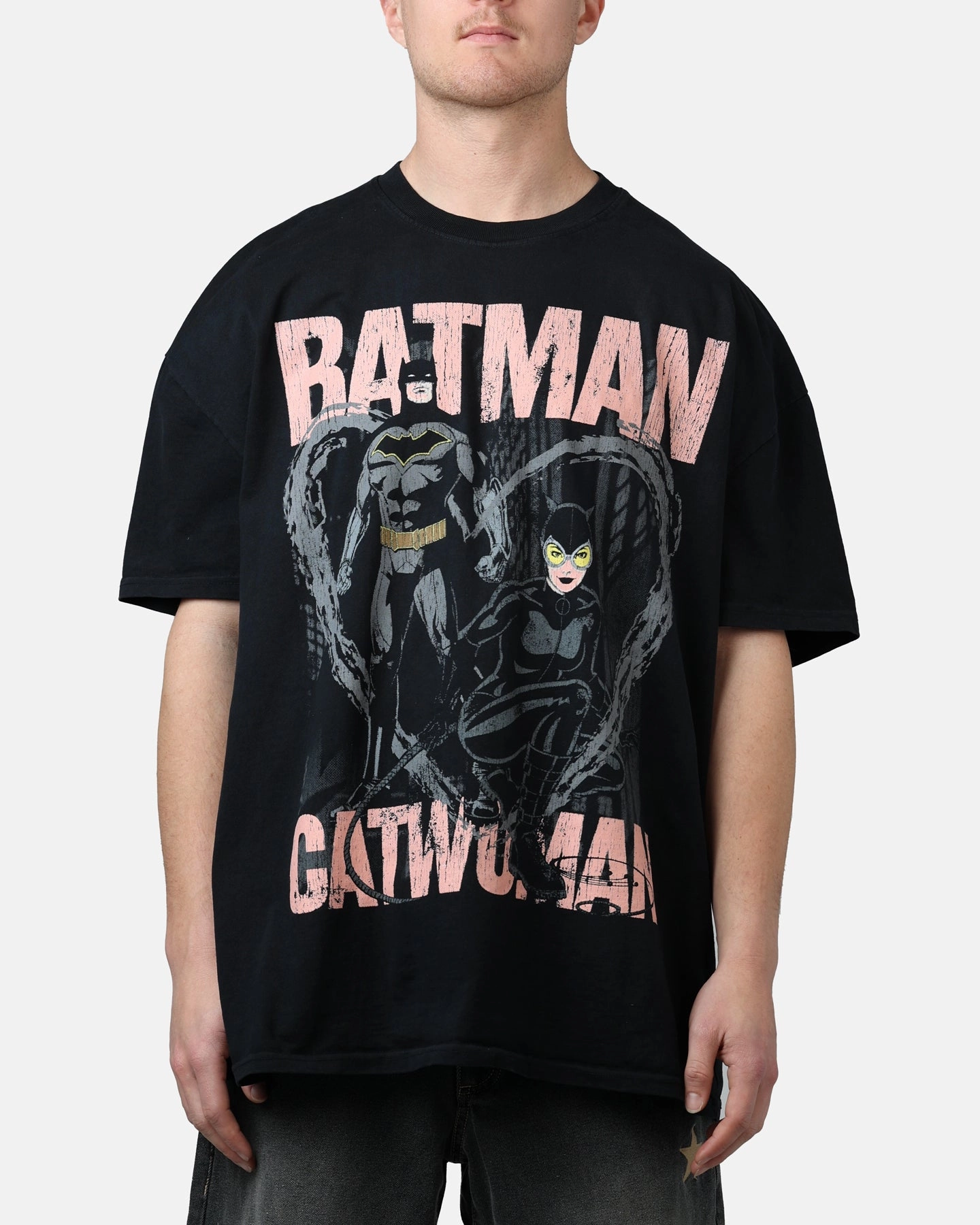 Goat Crew X DC Batman Batman & Catwomen Heavyweight T-Shirt Black Odor-resistant