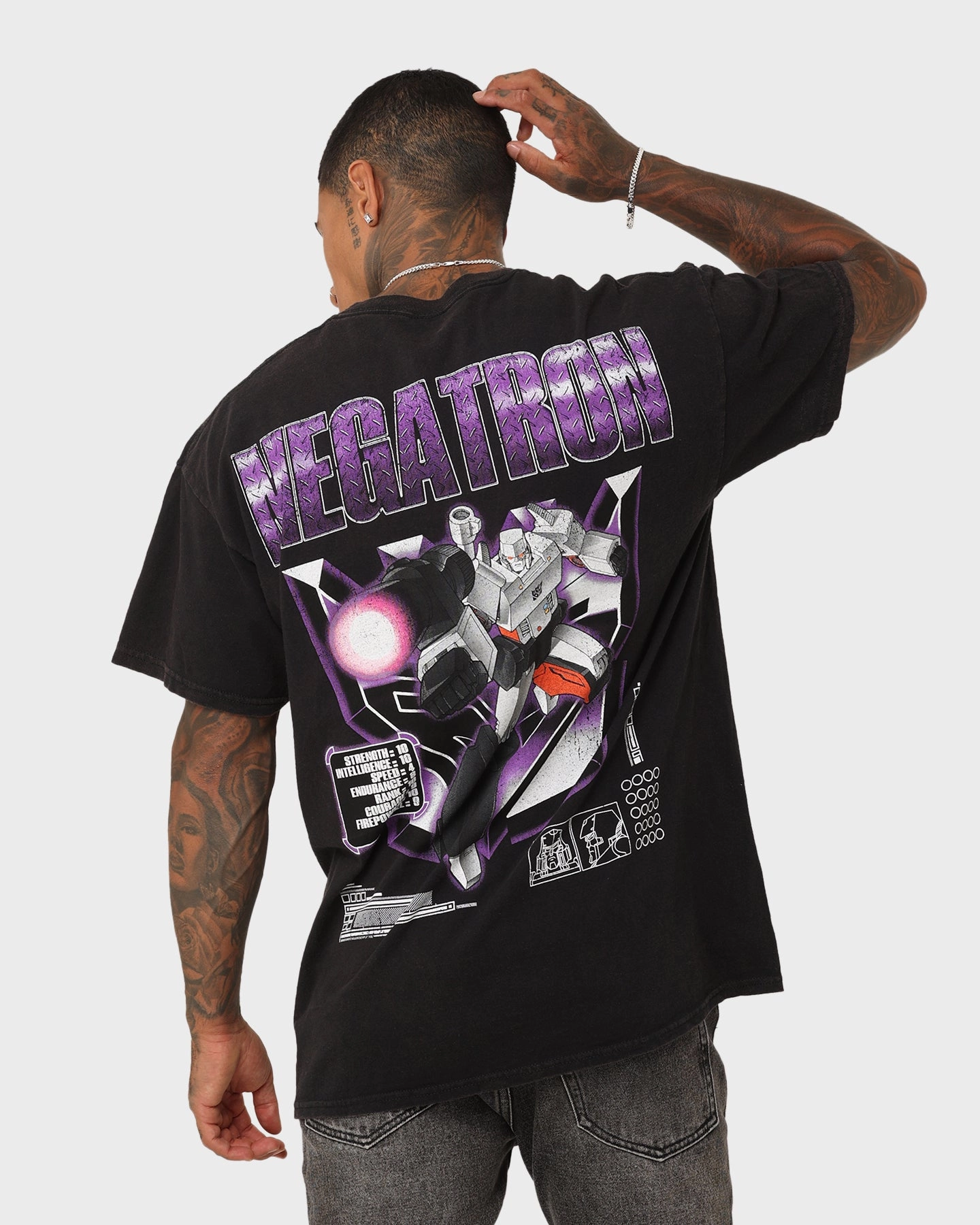 Perfect Comfort Goat Crew X Transformers Megatron Vintage T-Shirt Black Wash