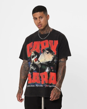 Goat Crew Capybara Vintage T-Shirt Black Wash Sporty Chic AntiStaticFinish