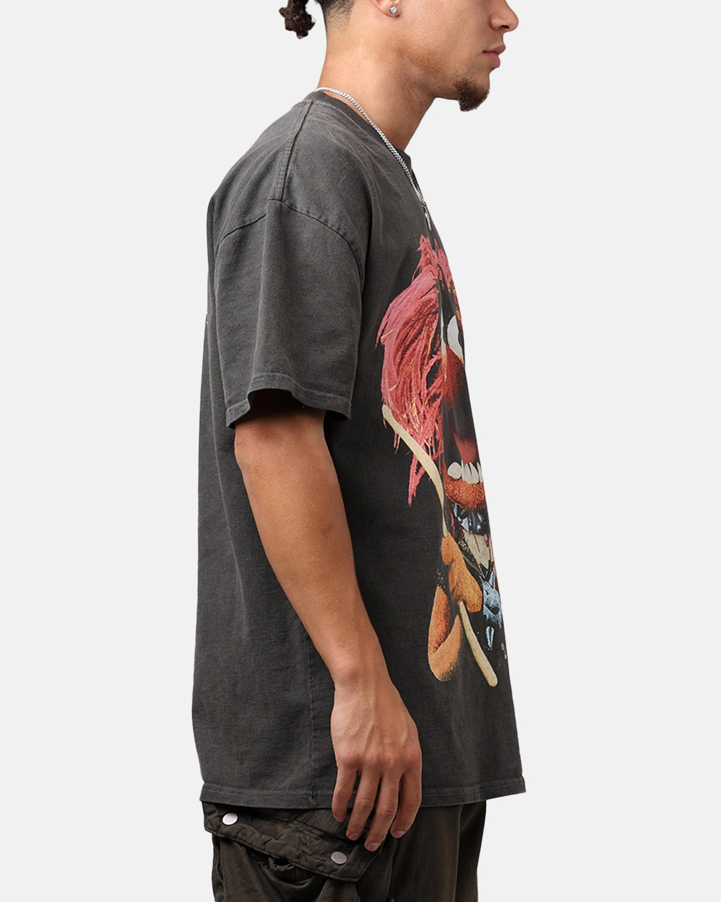 American Thrift Disney The Muppets Animal Heavyweight T-Shirt Black Wash Chic Comfort sequined details
