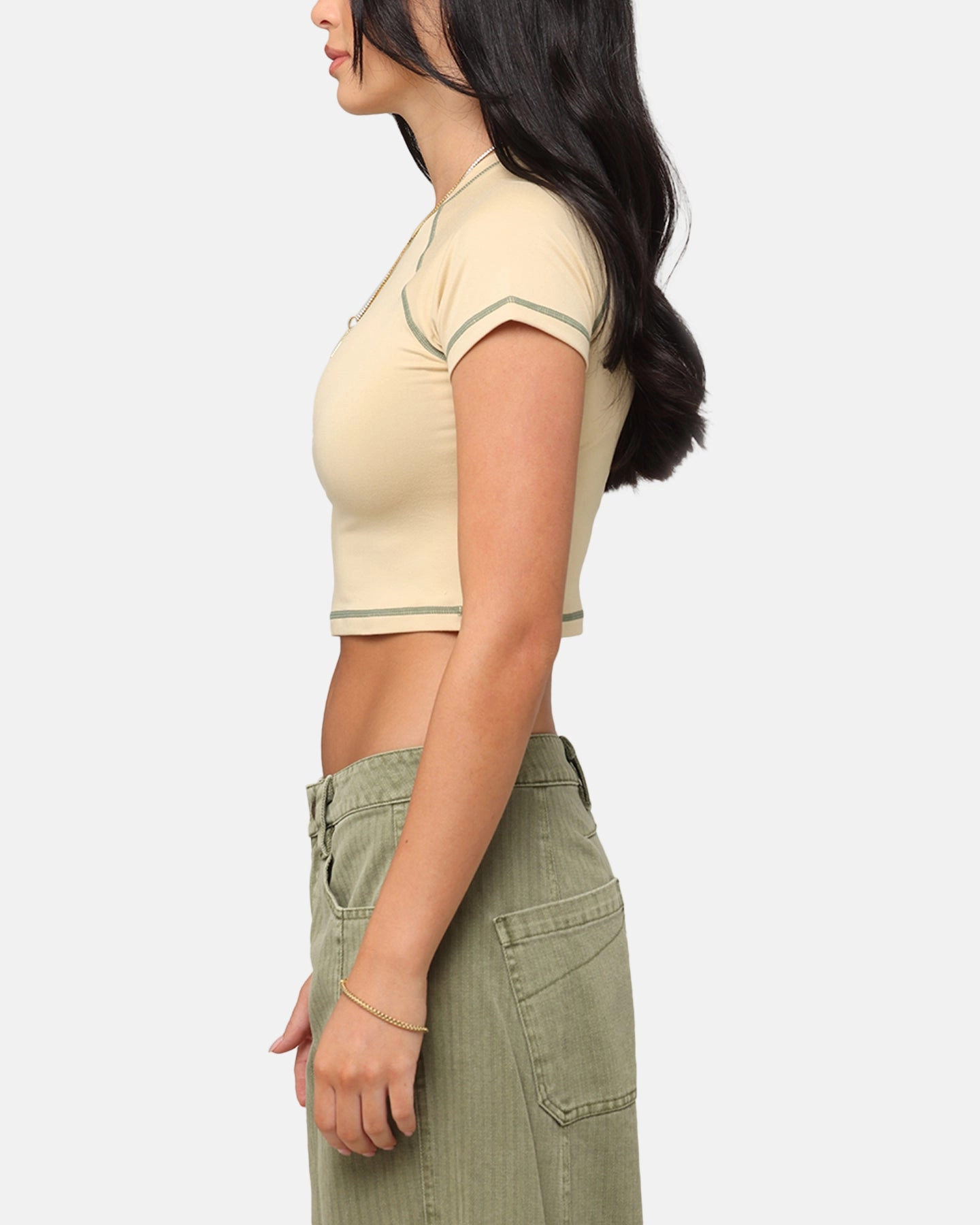 simple design XXIII Women's Boiler Room Crop T-Shirt Tan