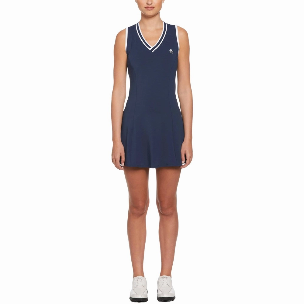 Smooth Feel Sleek Form Original Penguin Essential Performance Golf Dress Black Iris - SS23 Women