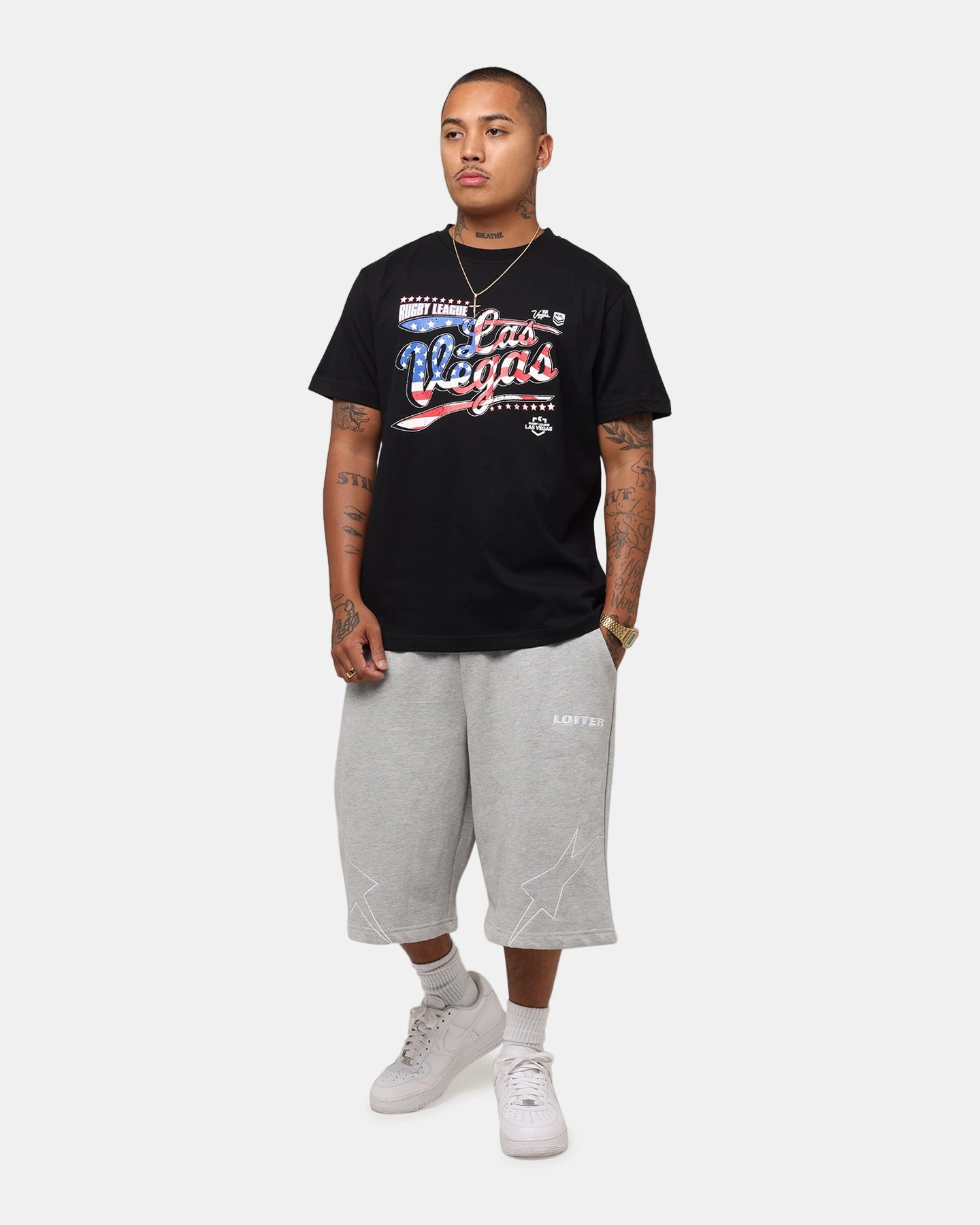 Everyday Look Wear Tidwell NRL 2025 Las Vegas Round Flag T-Shirt Black