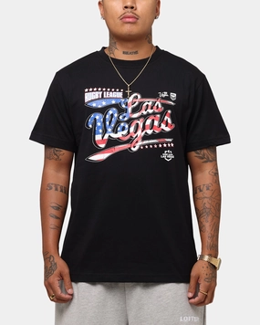 Tidwell NRL 2025 Las Vegas Round Flag T-Shirt Black ReinforcedNeckline Versatile Style