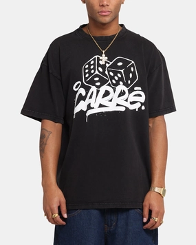 Essential Casual Layerable Look Carre Players Choice T-Shirt Black Acidwash