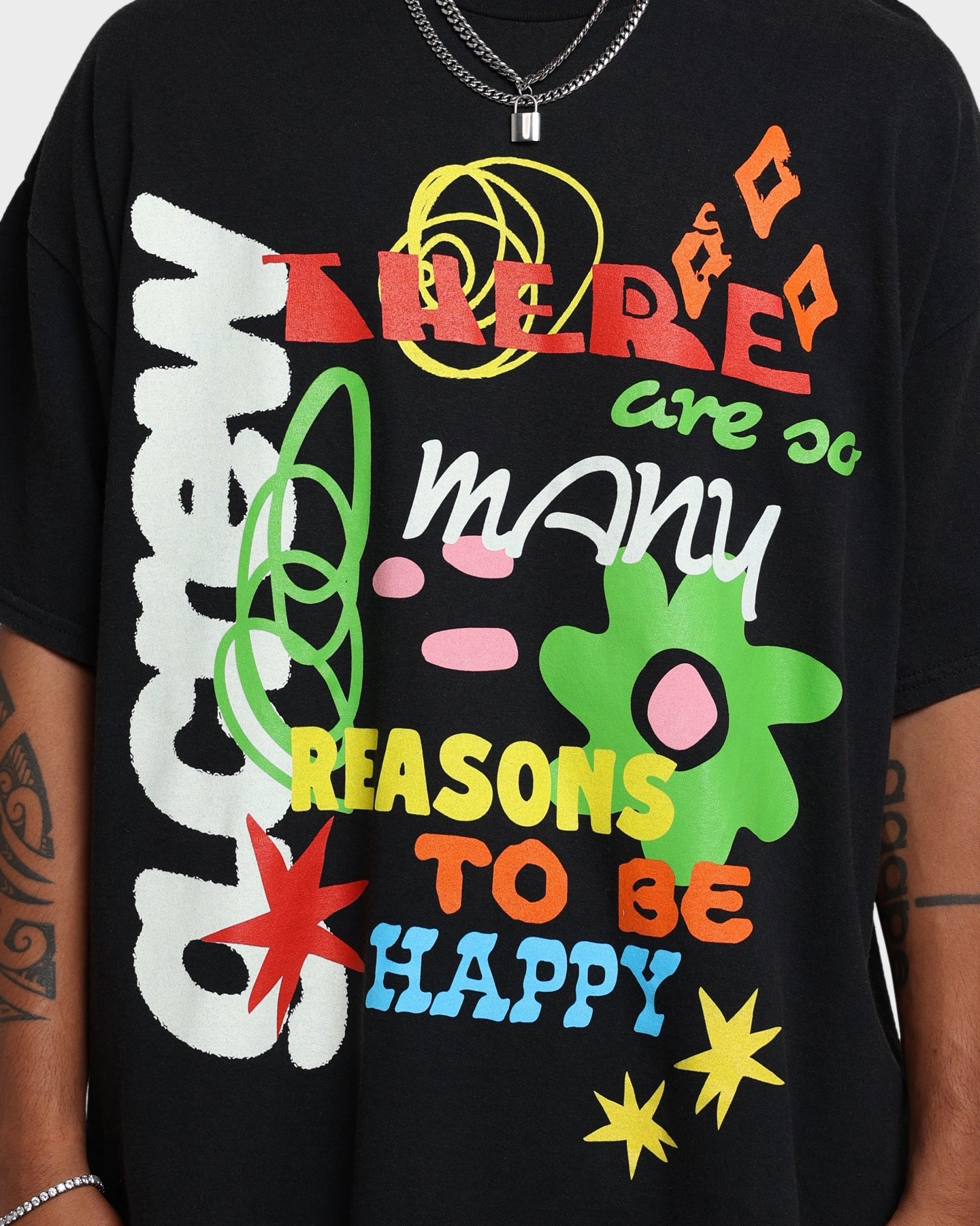 Goat Crew Reasons To Be Happy Vintage T-Shirt Black Wash Trendy Fashion