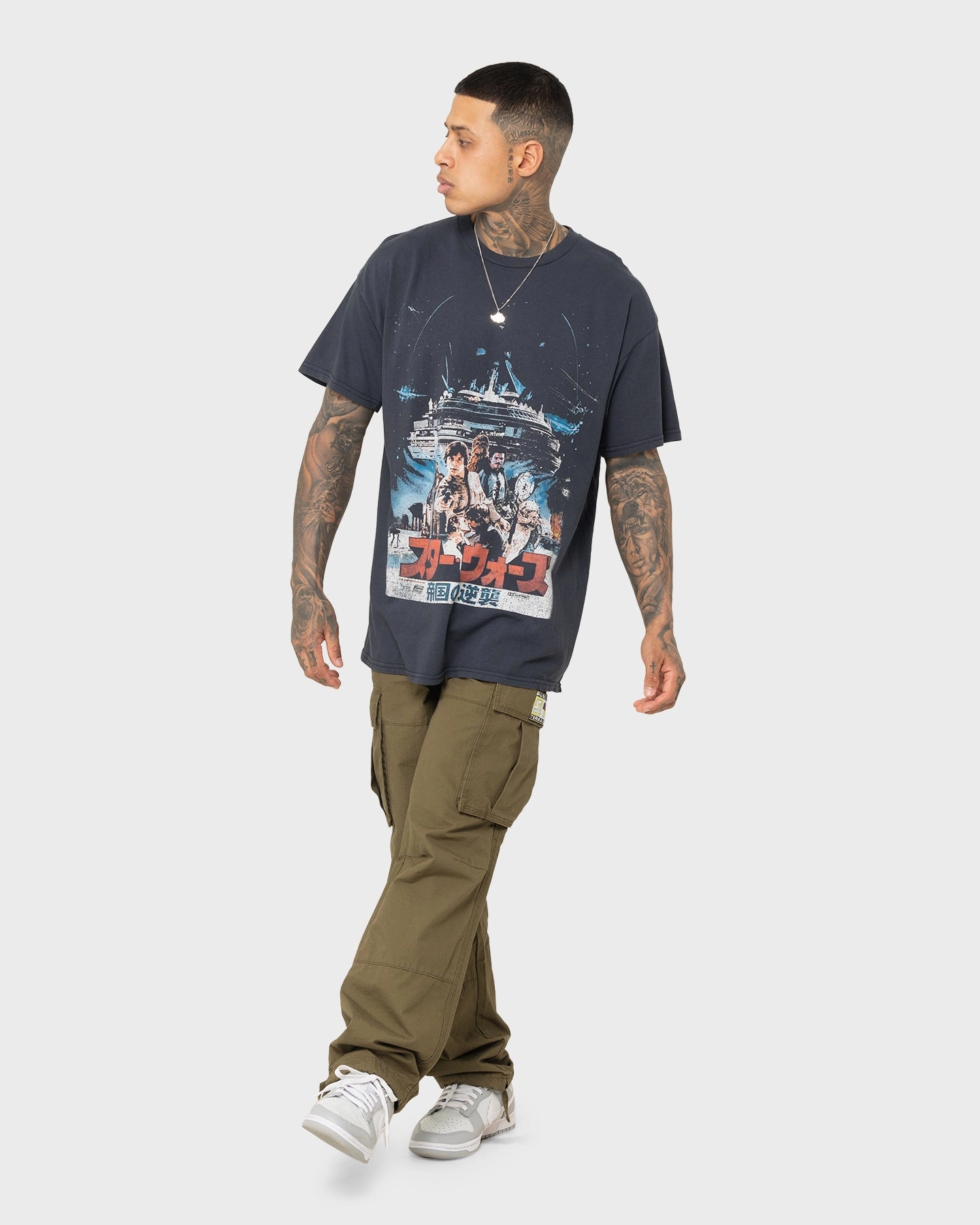 Grails Spaceship Vintage T-Shirt Vintage Wash Soft Texture Relaxed Comfort