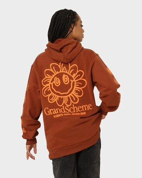 Magnetic Closure Easy Zip Grand Scheme Always Good Hoodie Brown