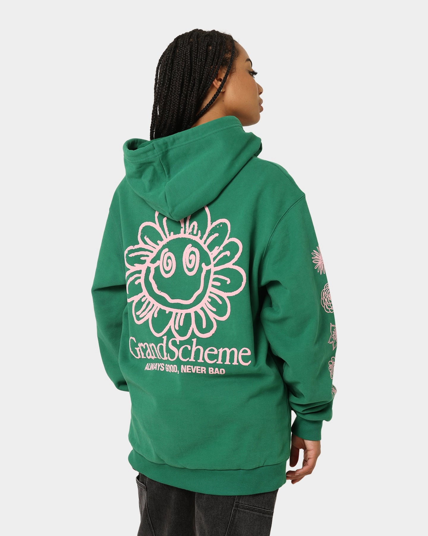 Grand Scheme Always Good Hoodie Green Cross Ventilation Channels