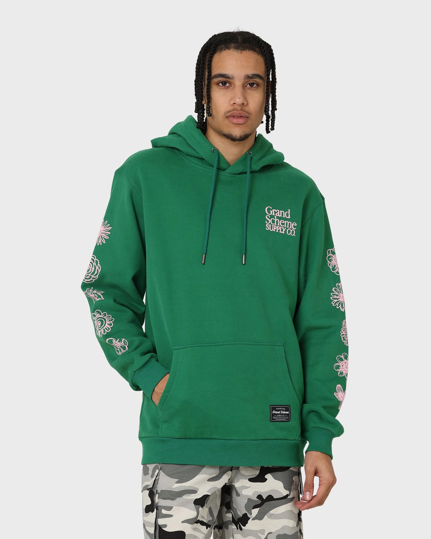 Grand Scheme Always Good Hoodie Green Double Stitched Construction