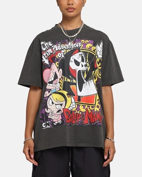 Essential Comfort Casual Comfort Wear American Thrift X Cartoon Network Grim Adventures Heavy T-Shirt Black Wash