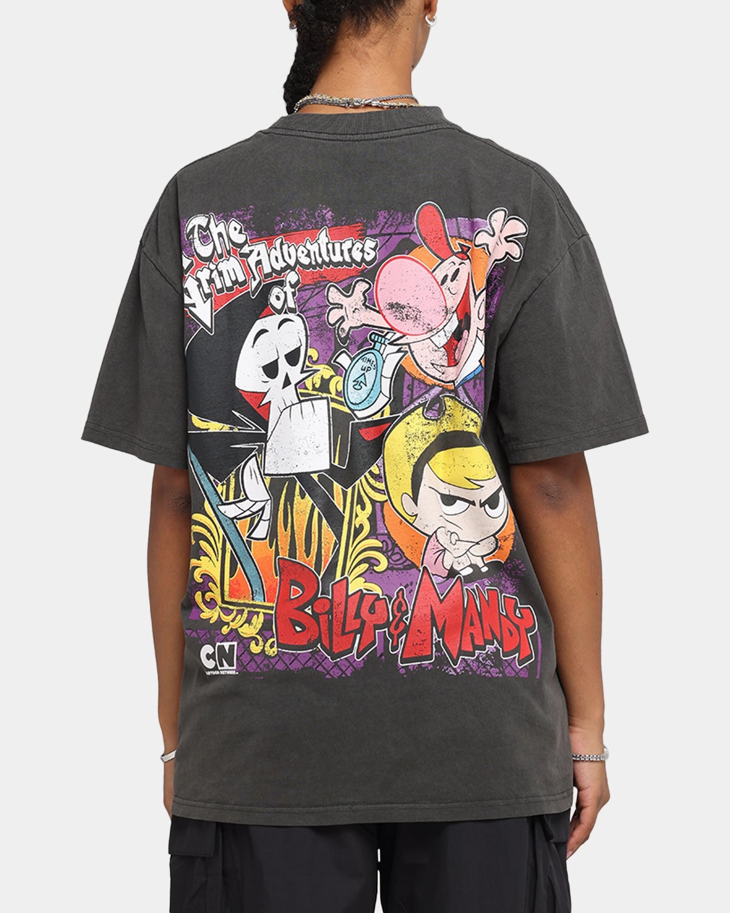 Evergreen American Thrift X Cartoon Network Grim Adventures Heavy T-Shirt Black Wash