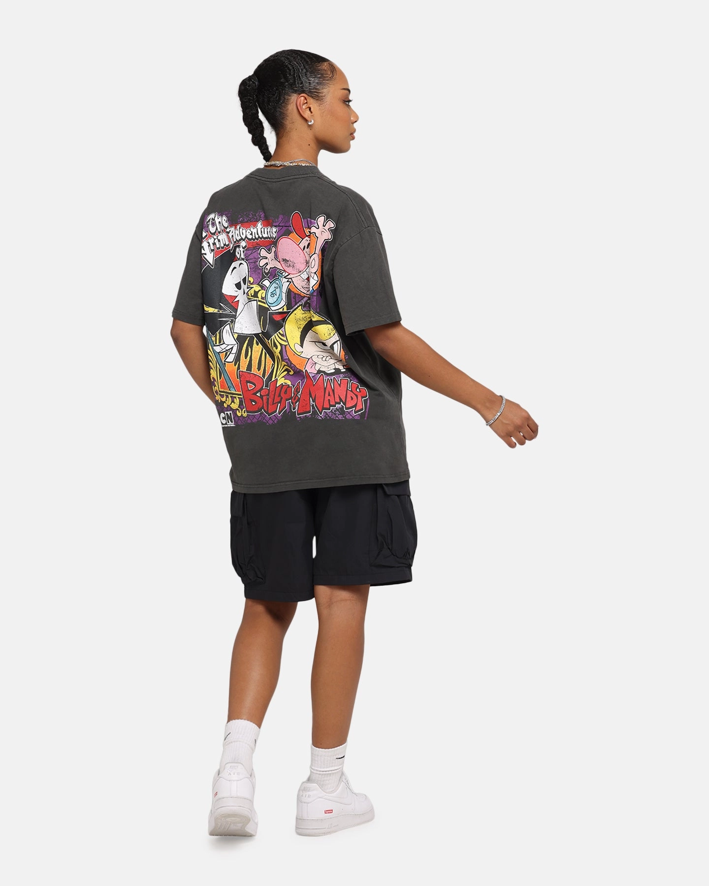 Essential Look American Thrift X Cartoon Network Grim Adventures Heavy T-Shirt Black Wash