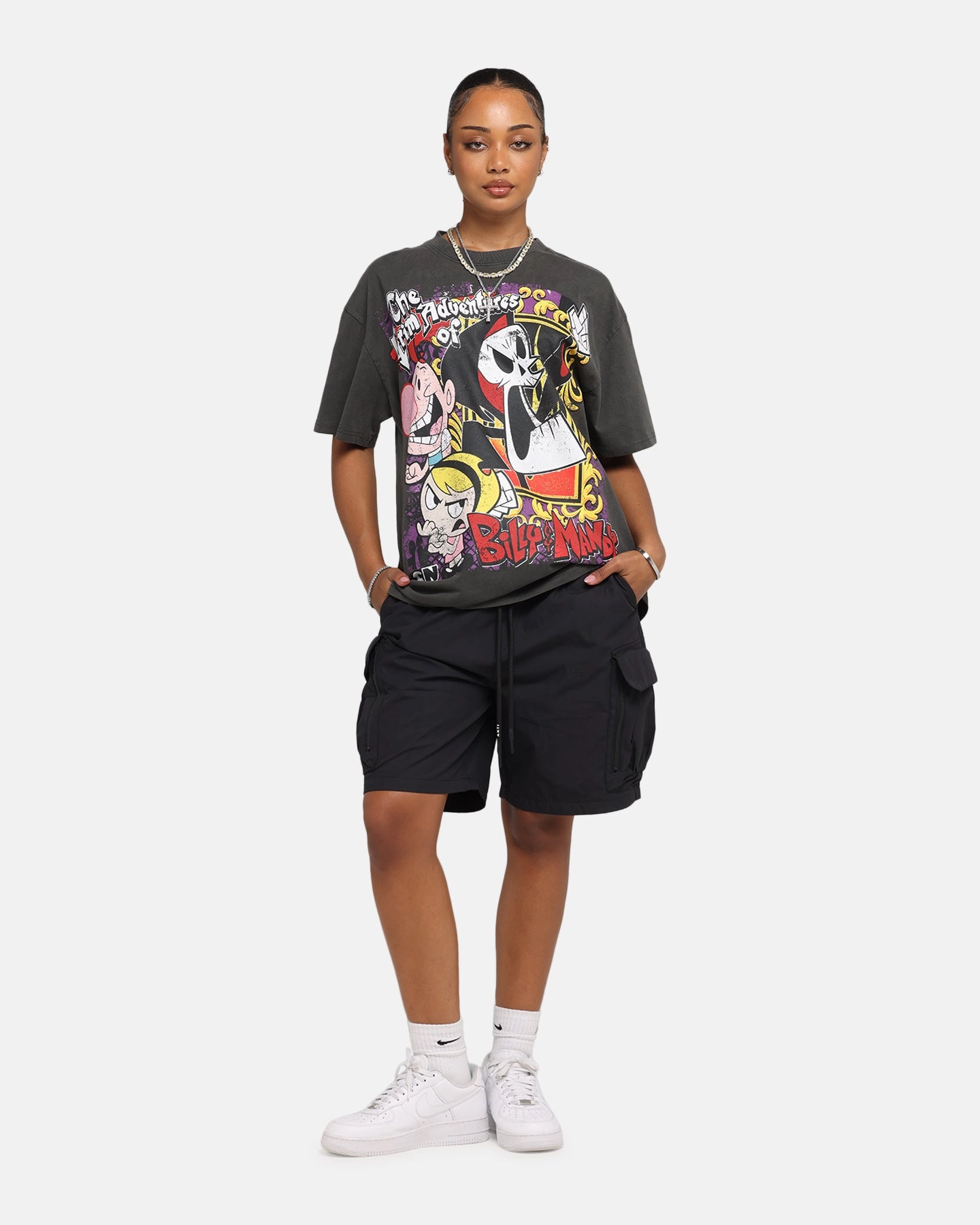 American Thrift X Cartoon Network Grim Adventures Heavy T-Shirt Black Wash Cozy Touch Perfect Layer Wear