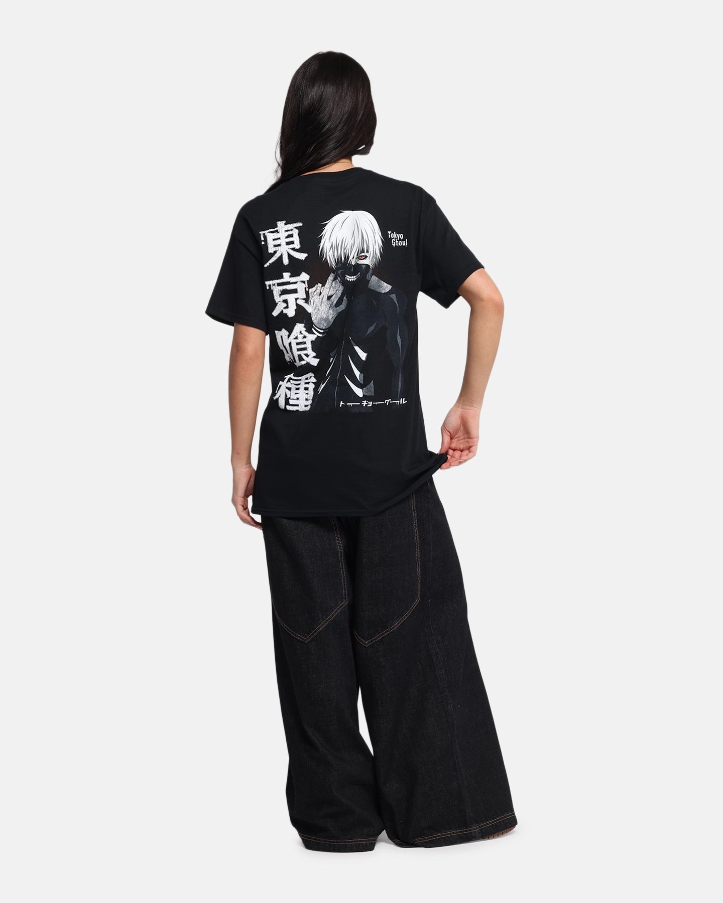 Goat Crew X Tokyo Ghoul Kaneki T-Shirt Black Soft Brushed Finish Travel Fashion