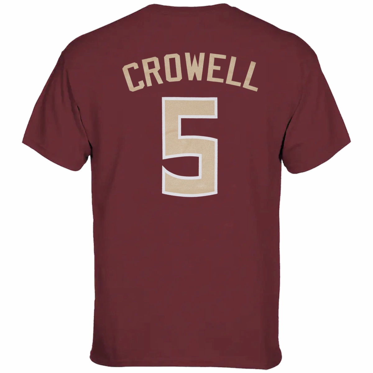 Camping practicality Active Layering Retro Brand Adult/Unisex Seminoles Wyatt Crowell #5 Short Sleeve T-shirt - Garnet