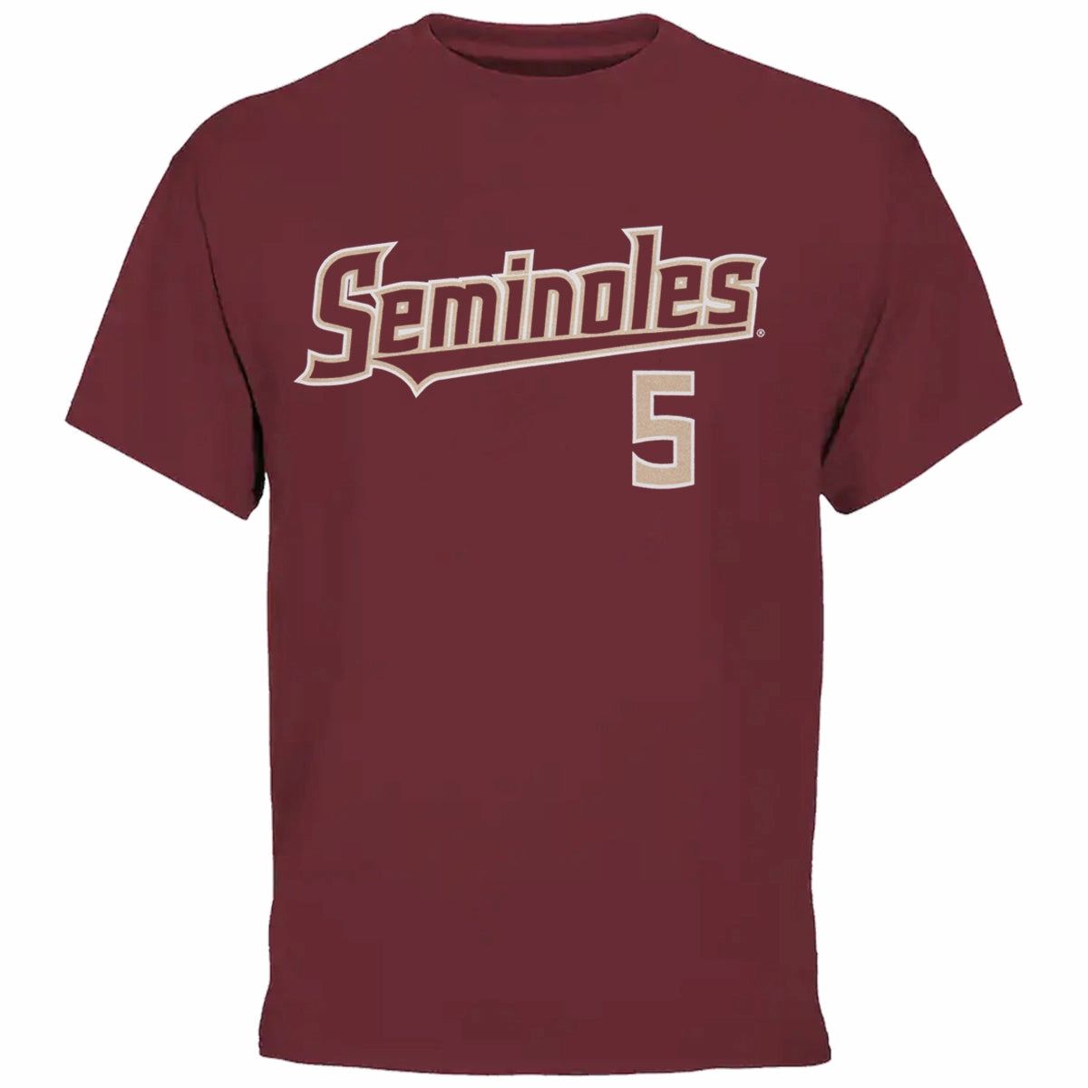 Odor-resistant Retro Brand Adult/Unisex Seminoles Wyatt Crowell #5 Short Sleeve T-shirt - Garnet