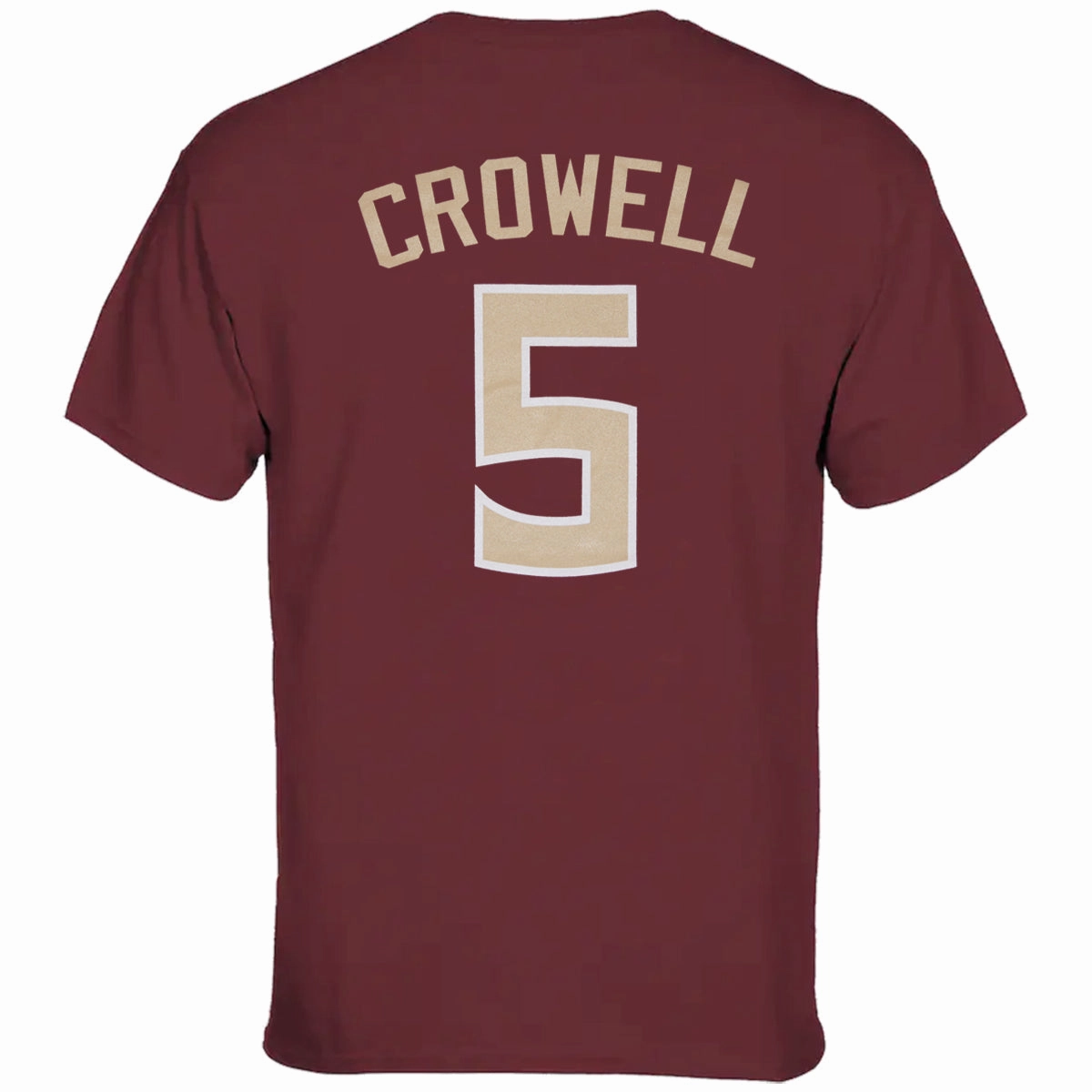 Smart Layering Seasonal Comfort Style Retro Brand Adult/Unisex Seminoles Wyatt Crowell #5 Short Sleeve T-shirt - Garnet