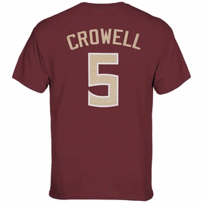 Smart Layering Seasonal Comfort Style Retro Brand Adult/Unisex Seminoles Wyatt Crowell #5 Short Sleeve T-shirt - Garnet
