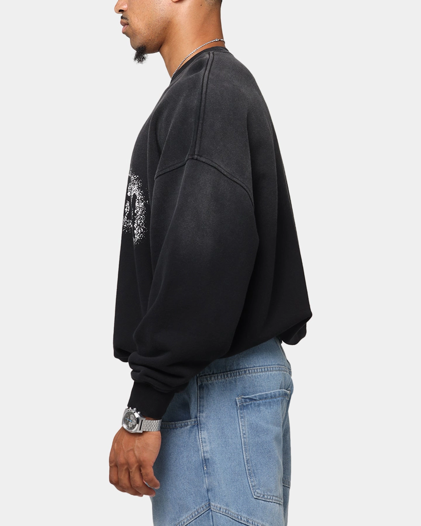 Saint Morta Spray Logo Crewneck Black color block