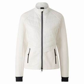 Soft Interior Brushing Bogner Katha Mid Layer Golf Jacket Off White - FW23 Women