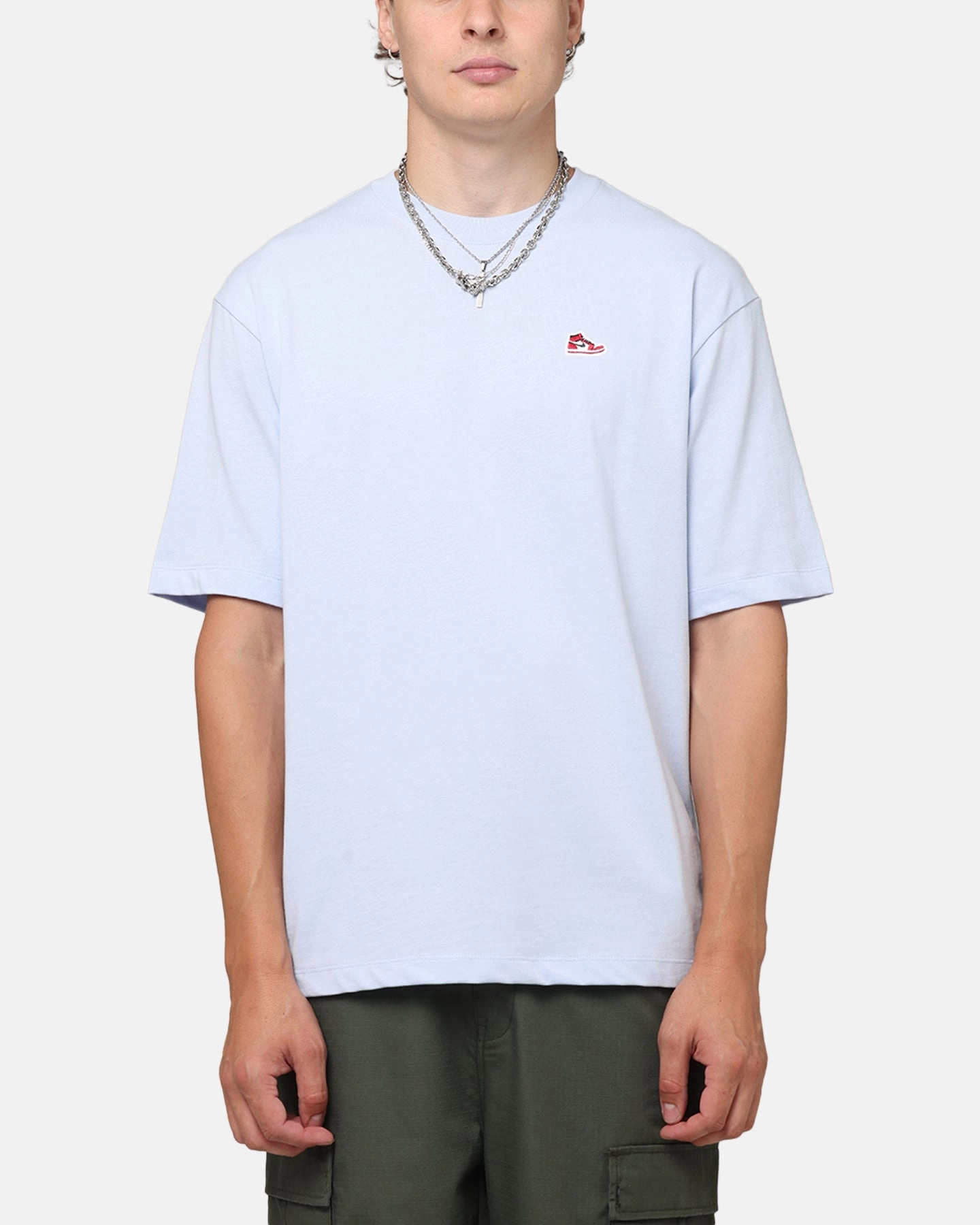 Jordan Brand Sneaker Patch Crew T-Shirt Blue/Black Sporty Style Wear