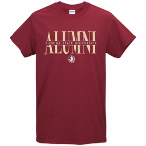 Essential Top Ragz Adult/Unisex Florida State Alumni Bar Design Short Sleeve T-shirt - Garnet