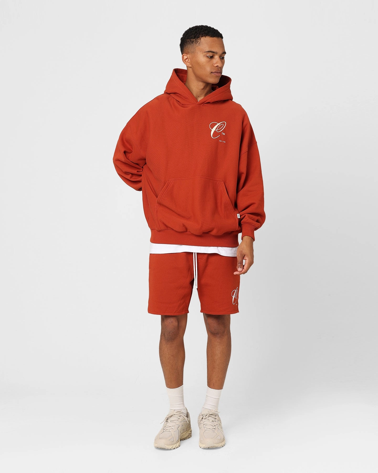 Camouflage Style Convertible Length Carre Capital C Terry Shorts Brick