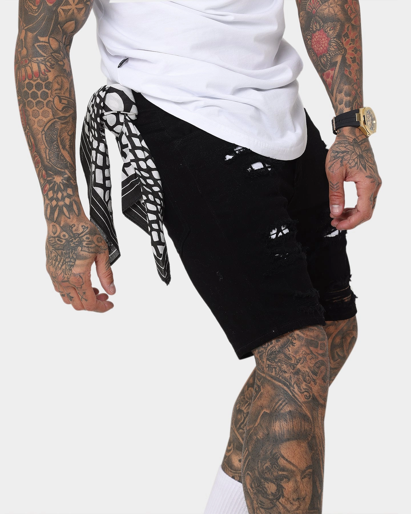 Saint Morta Reptile Summum Short Black Abrasion Defying Knee Patches