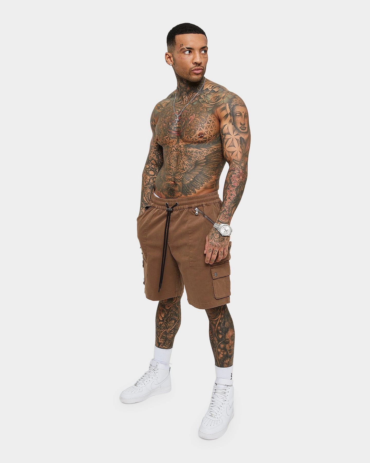 DoubleStitchedSeams Tagless Labeling Saint Morta Desolation Cargo Short Brown