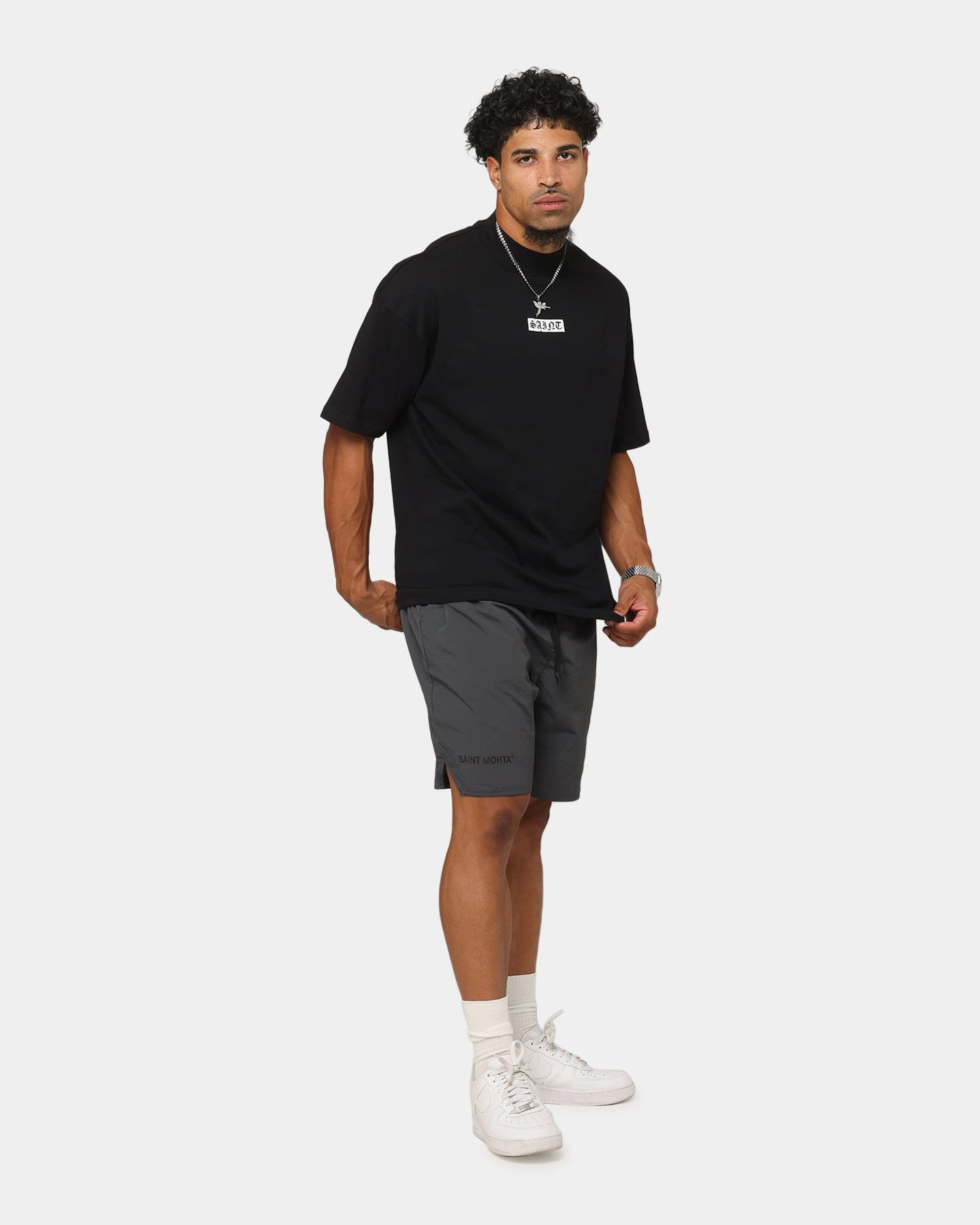Chic Design Saint Morta Official Nylon Shorts Dark Grey