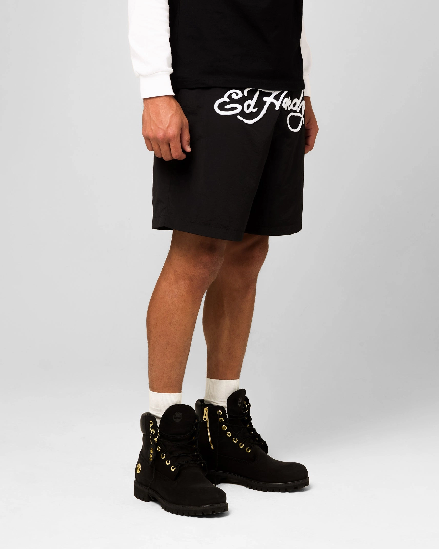 Ed Hardy Beach Shorts Black Fresh Look Eco Friendly Dye