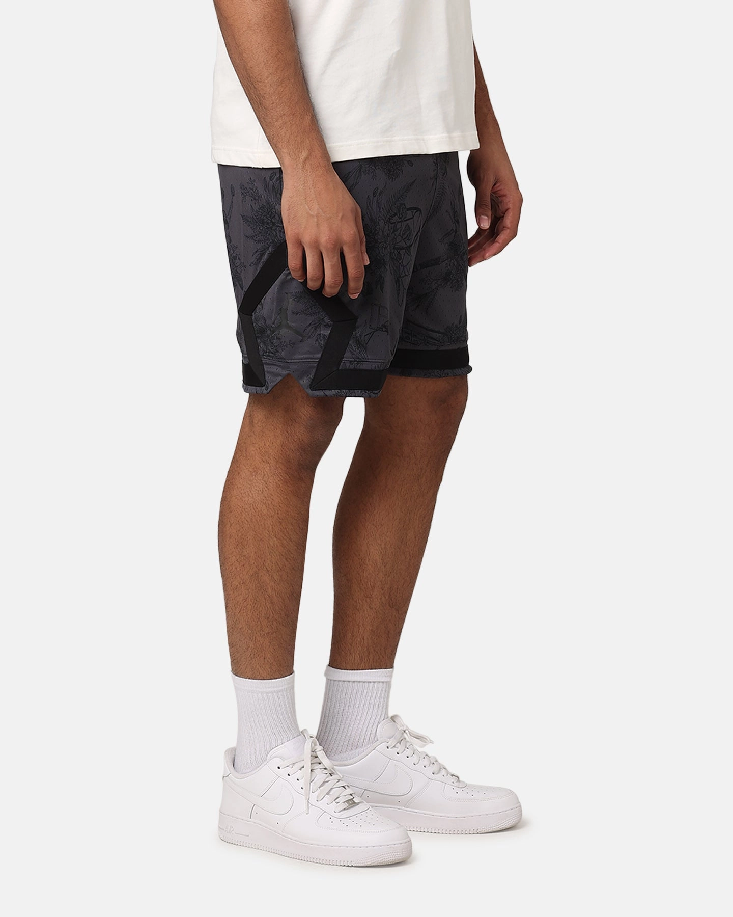 Mid Rise Jordan DRI-Fit Sport Printed Diamond Shorts Black/Dark Shadow