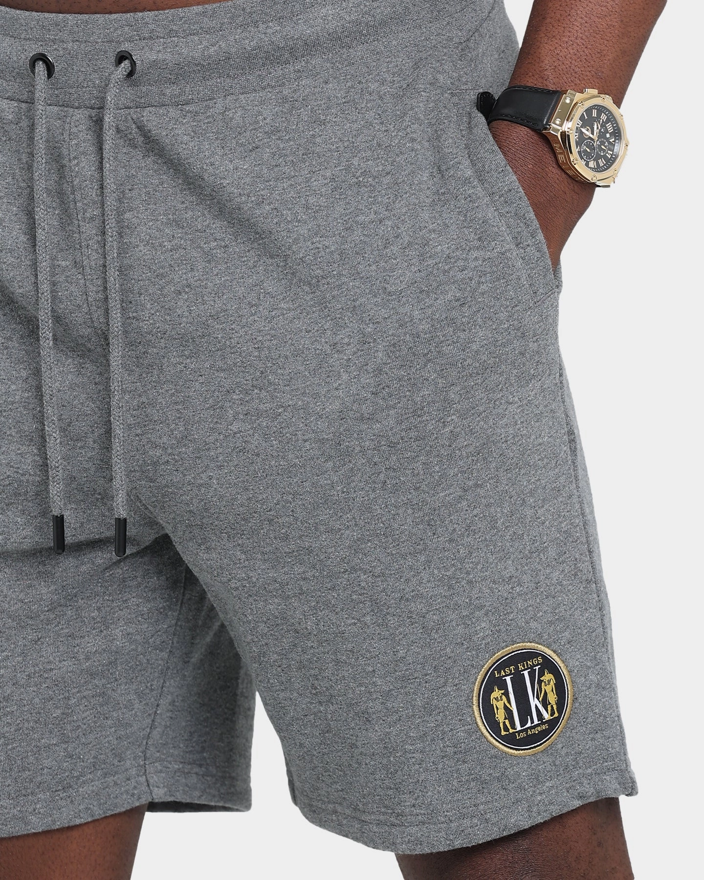 Last Kings Kingdom Sweat Shorts Grey Marble Smart Casual