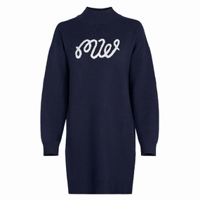 Malbon Collette Golf Dress Navy - FW24 Women Perfect For Any Occasion Sheer Panel