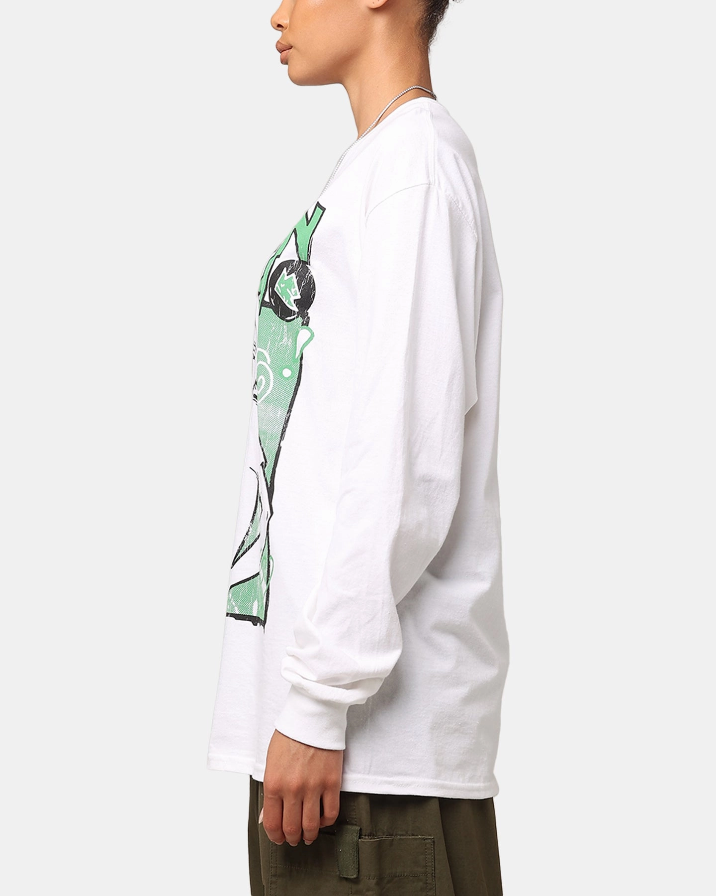 Boat Neck Seamless Edging Green Day Kerplunk Long Sleeve T-Shirt White