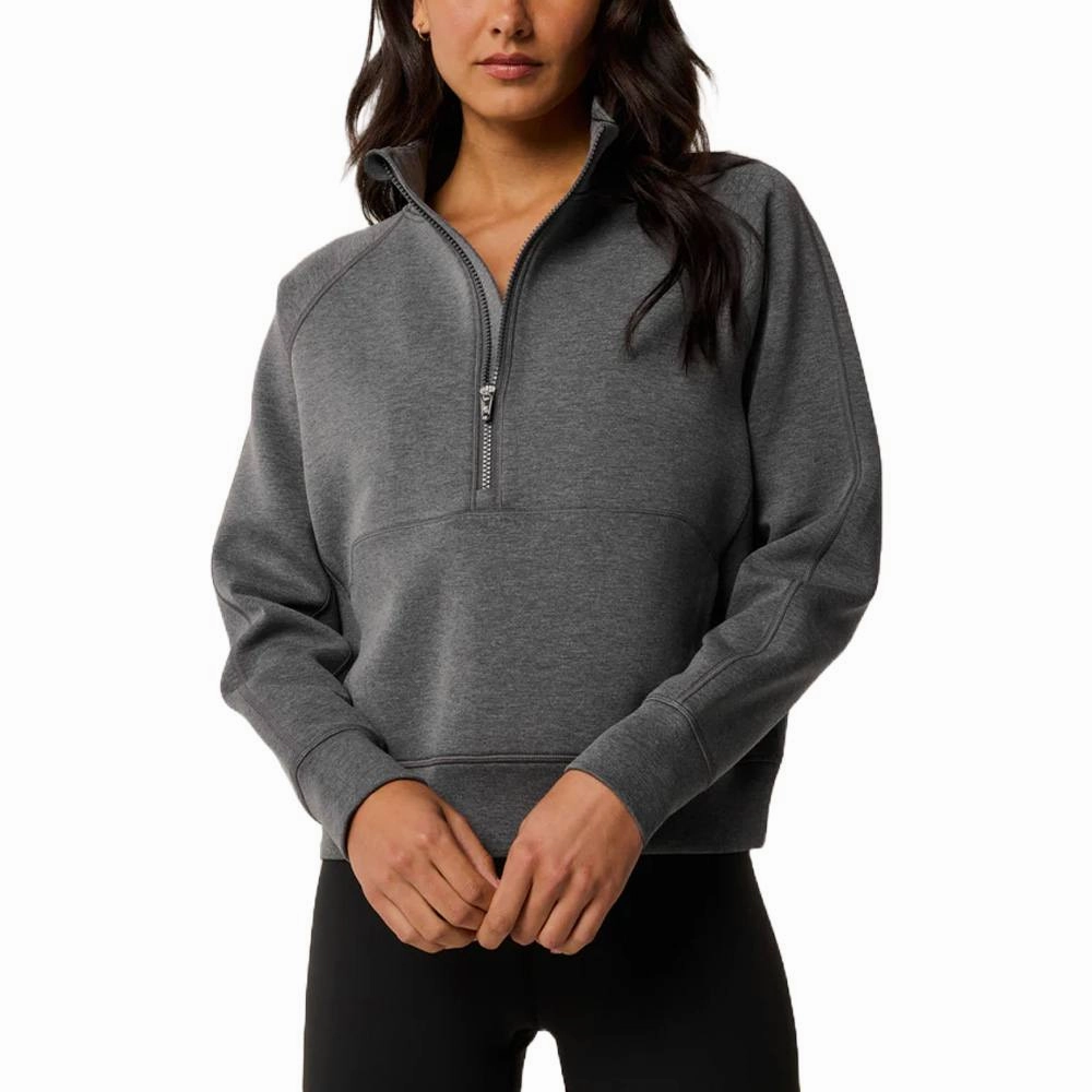 Greyson Melange Kristina 1/2 Zip Golf Pullover Smoke Heather - FA25 Women Sun Protective Fabric