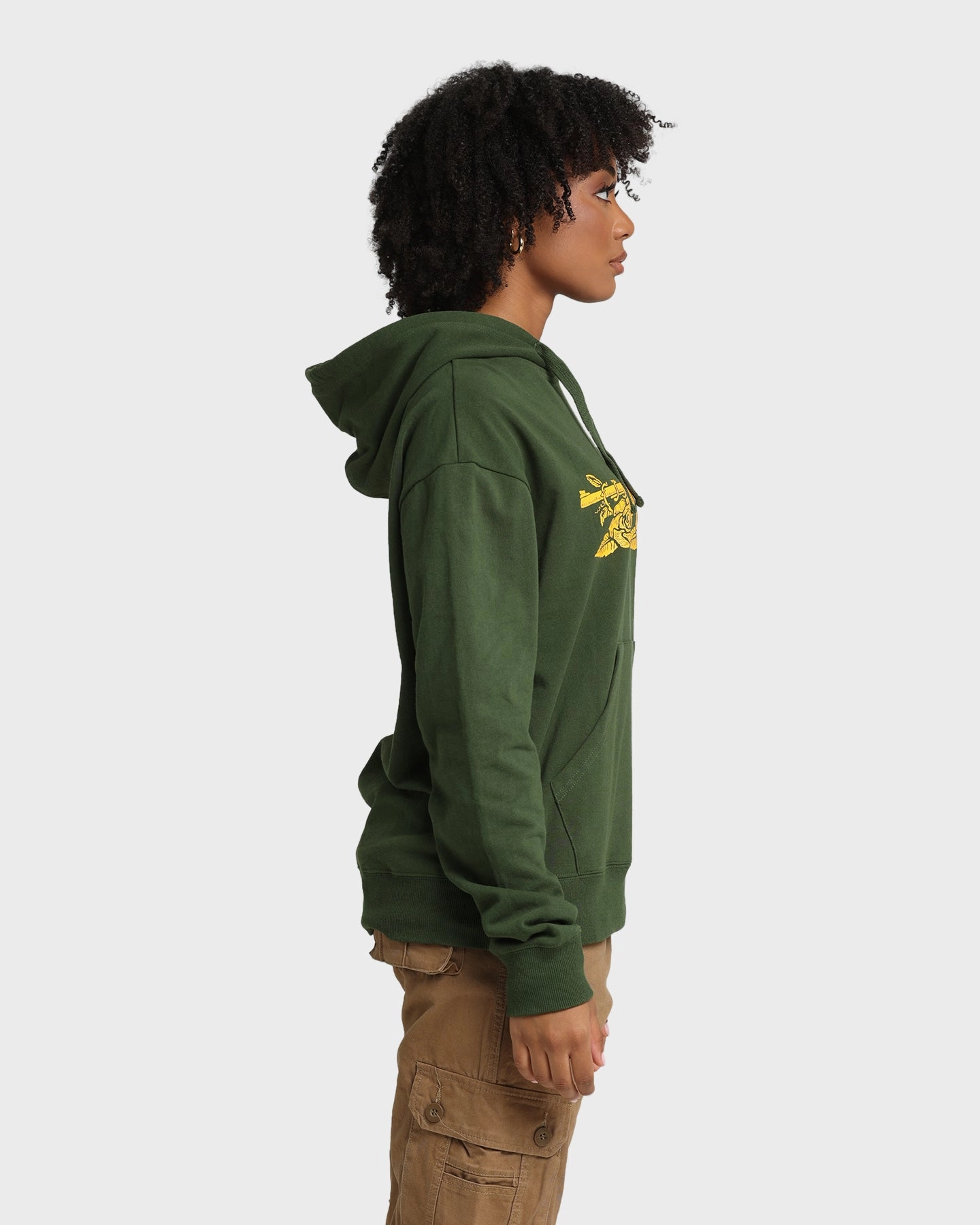 Windproof Design Guns N Roses Gun Logo Hoodie Forest Green