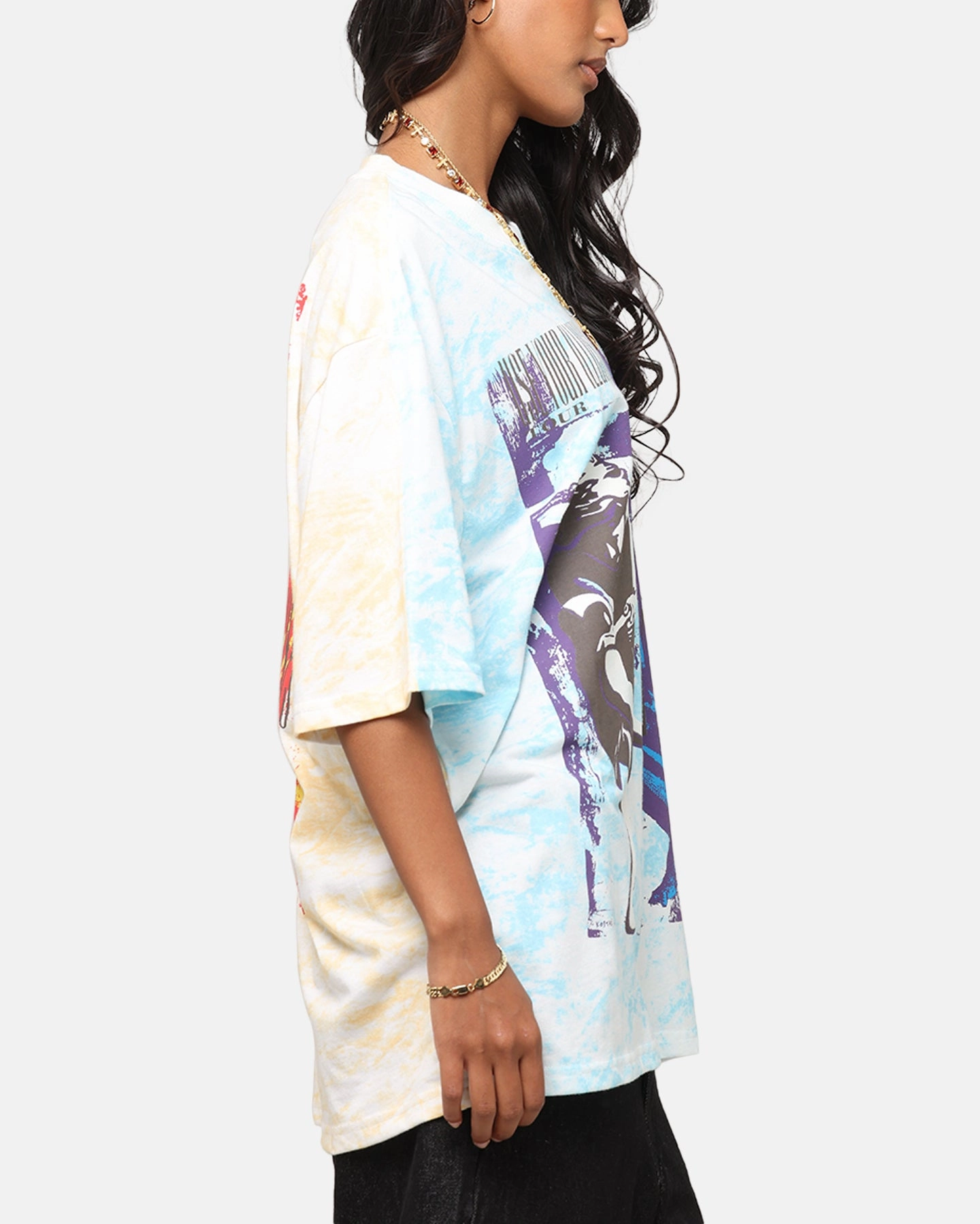 Guns N Roses Roses All Over T-Shirt Washed White Trendy Design