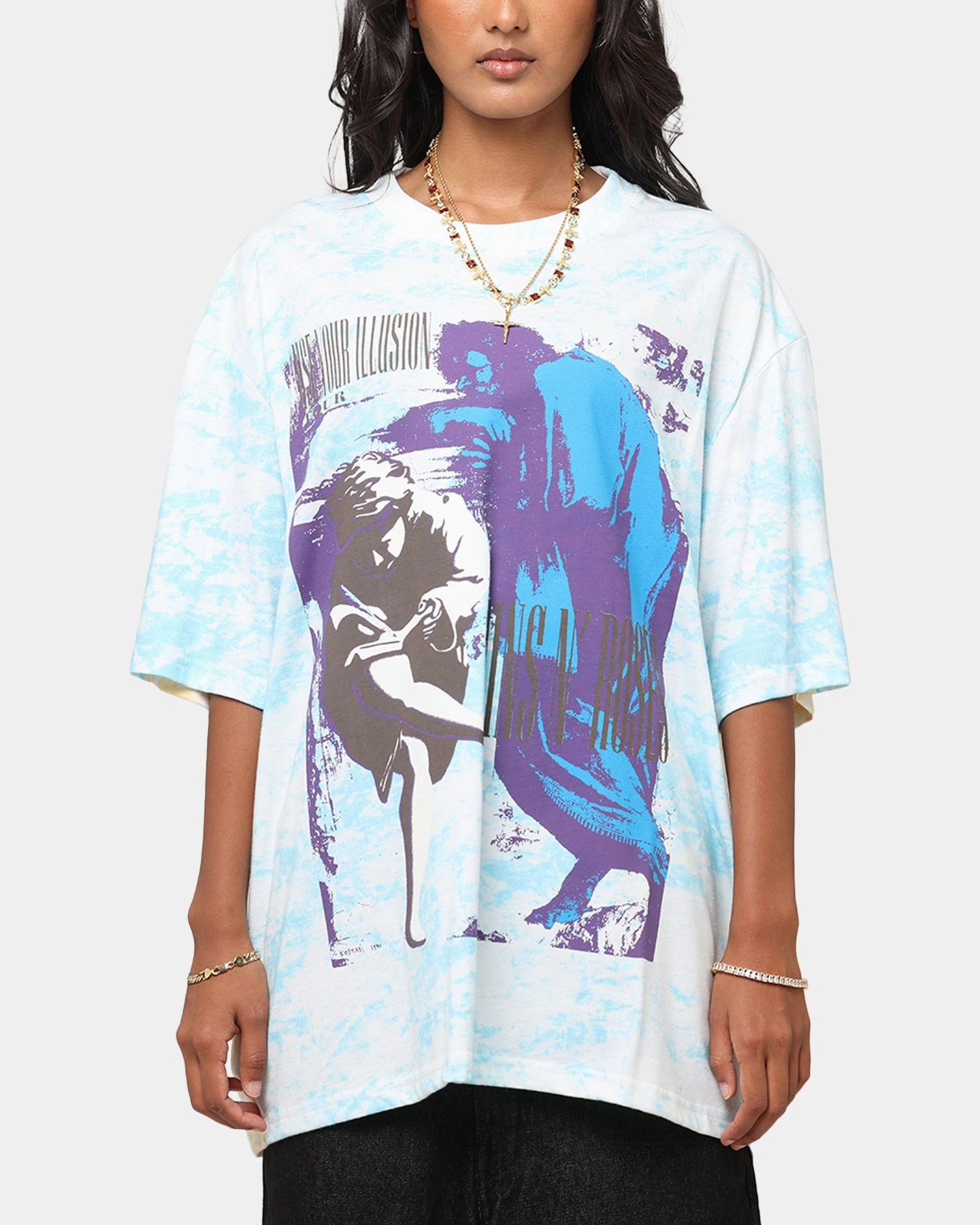 Luxury exclusivity Guns N Roses Roses All Over T-Shirt Washed White