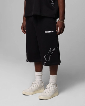 Loiter Dark Performance Fleece Shorts Black spring shorts