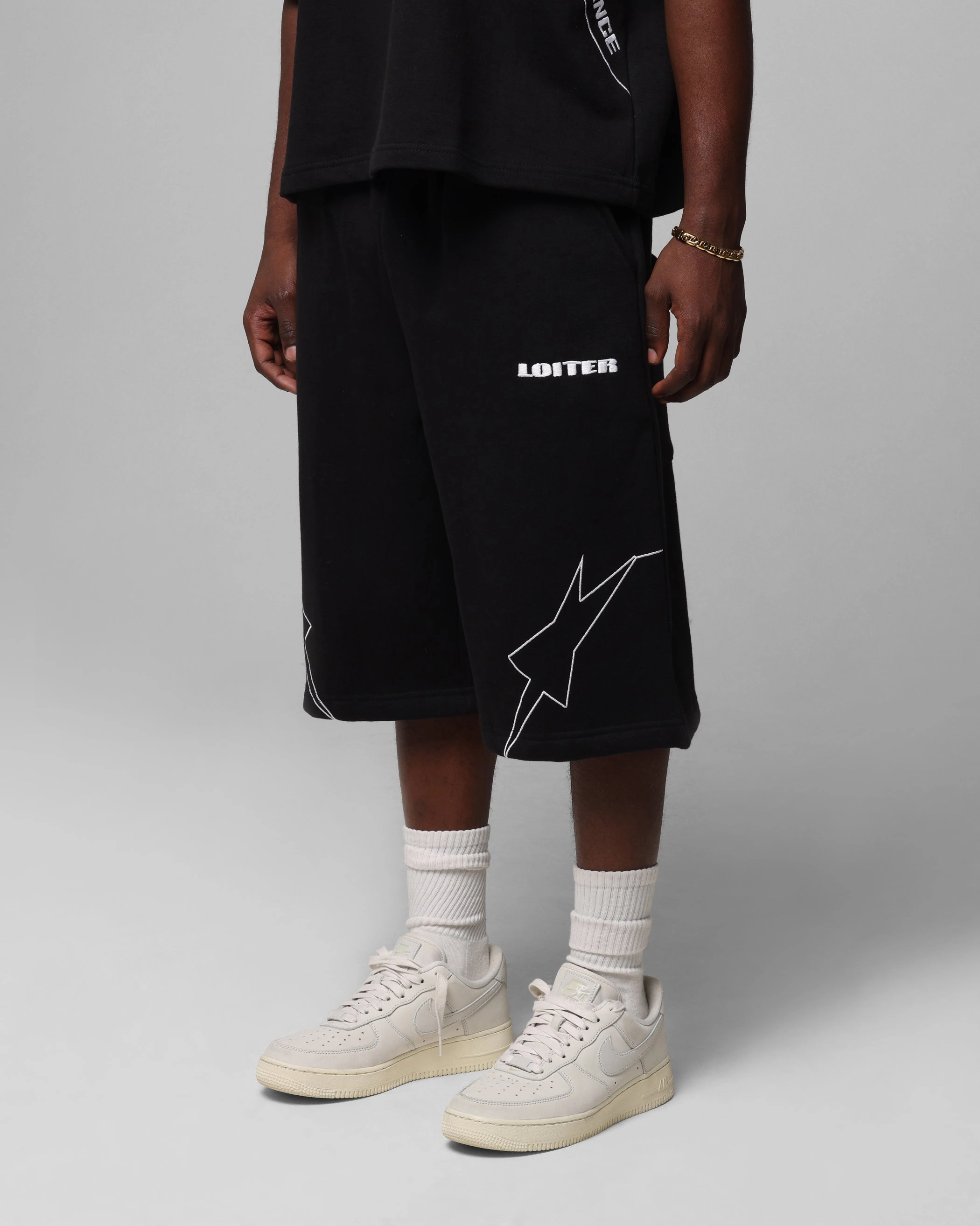 Loiter Dark Performance Fleece Shorts Black spring shorts