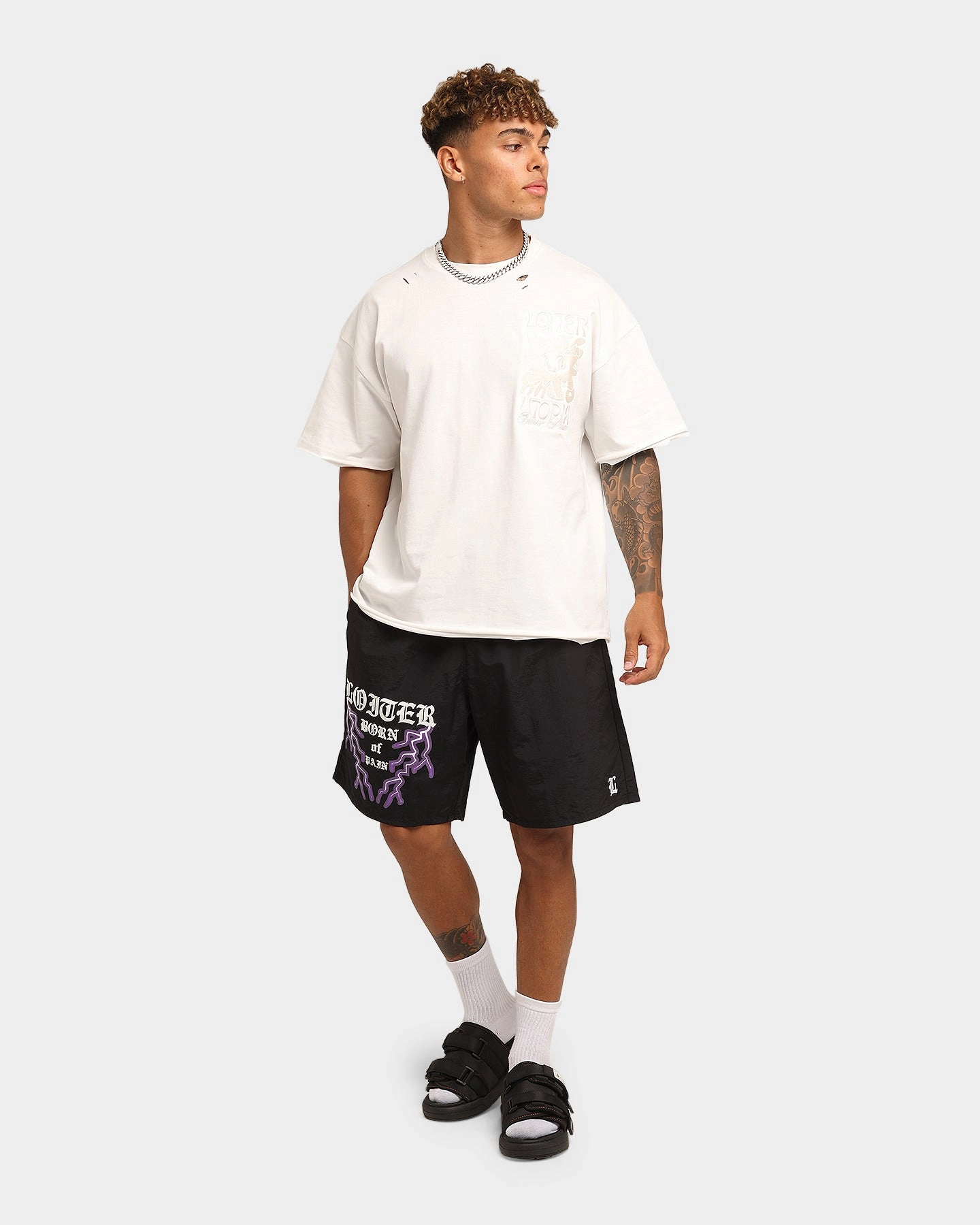Sandals Breeze Friendly Loiter Born Of Pain Shorts Black