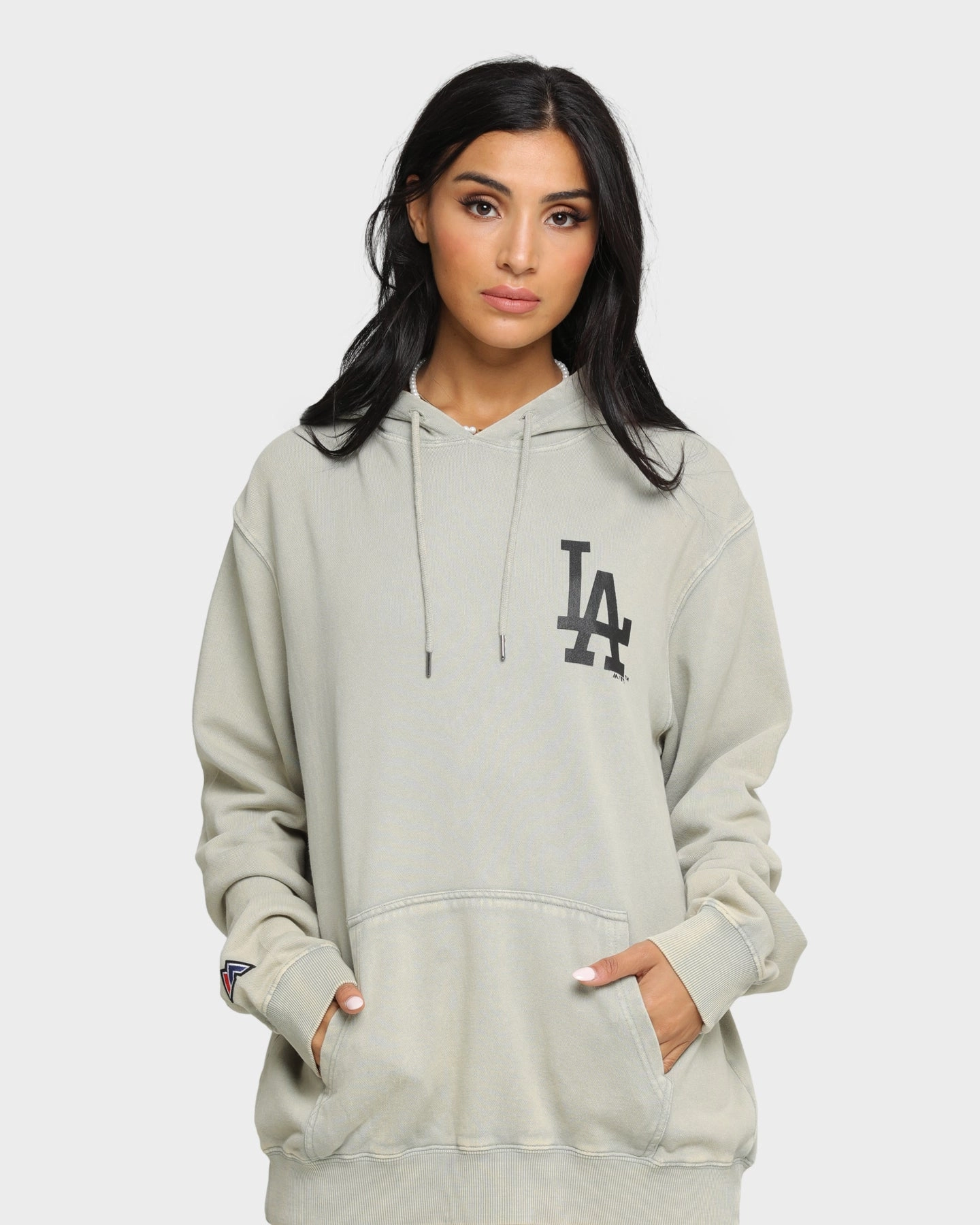 Majestic Athletic Los Angeles Dodgers Duke Washed Hoodie Snow Wash Pale Minimalist Facilitate