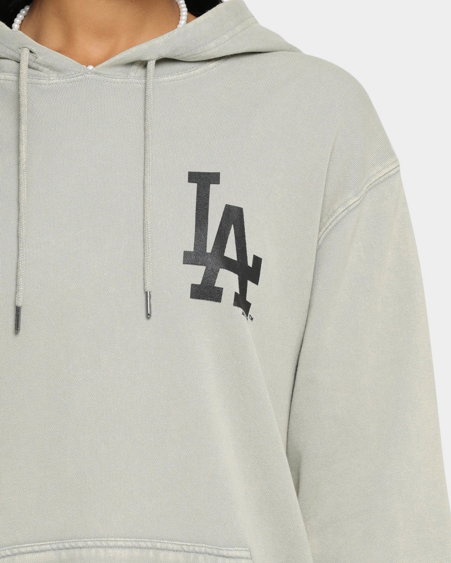 Eyeliner Elastic Cuff Mechanism Majestic Athletic Los Angeles Dodgers Duke Washed Hoodie Snow Wash Pale