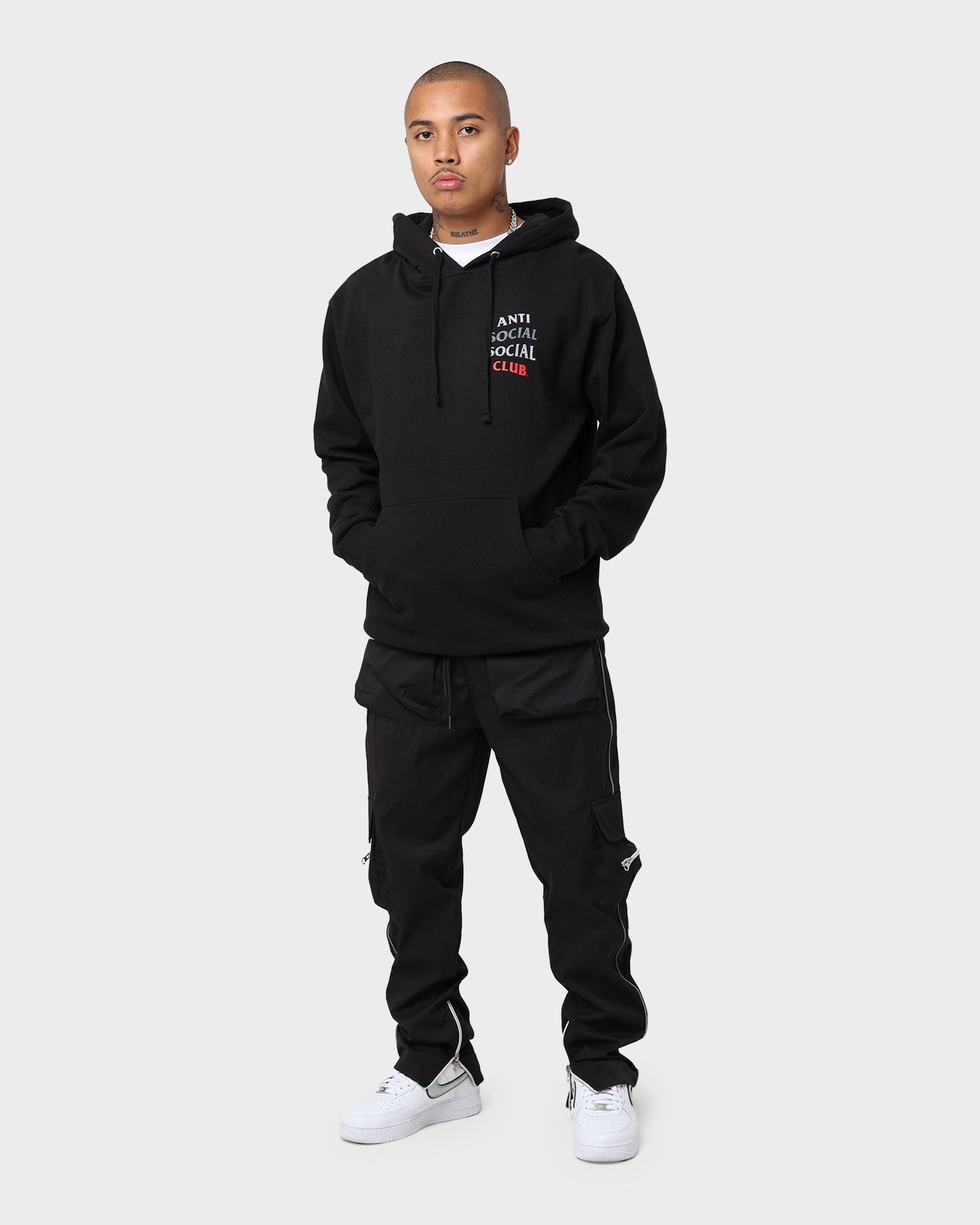 Interchangeable Collar System Unique Piece Anti Social Social Club 99 Retro IV Hoodie Black