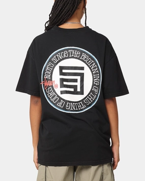 S Double Roots Dot T-Shirt Washed Black homecoming